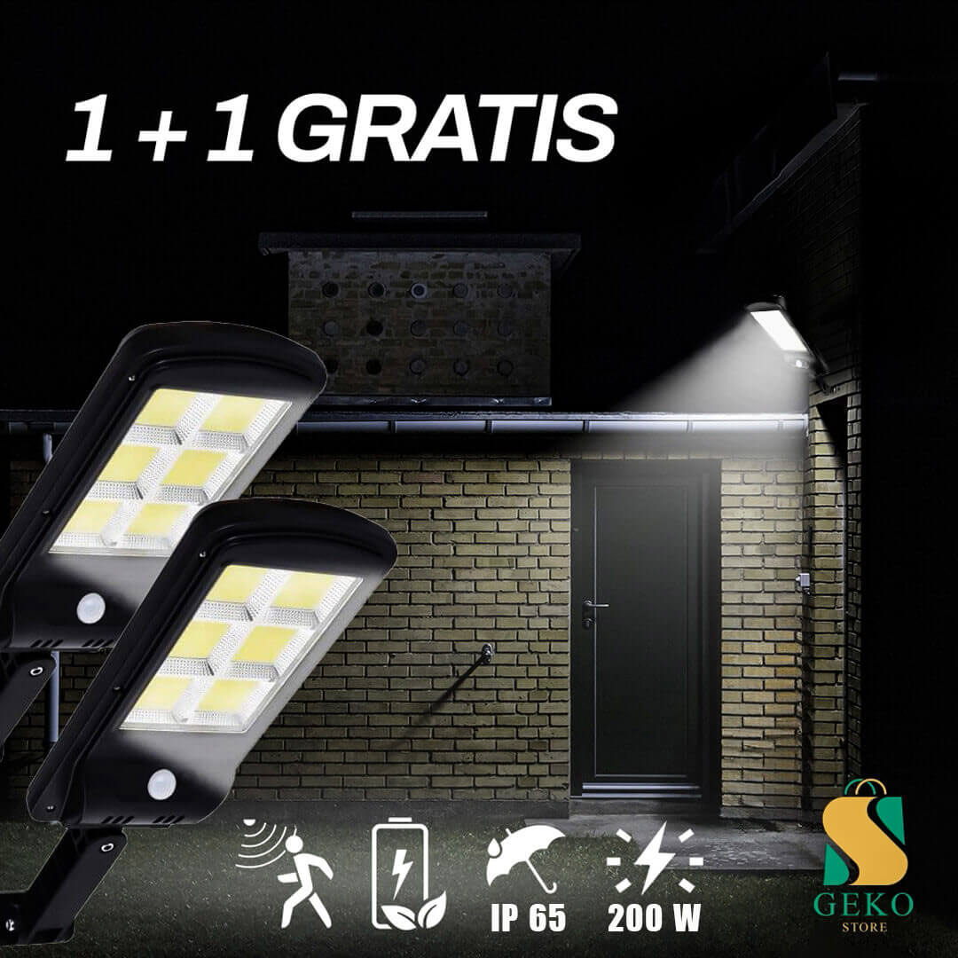 Solární LED lampa 200W 1+1 Zdarma